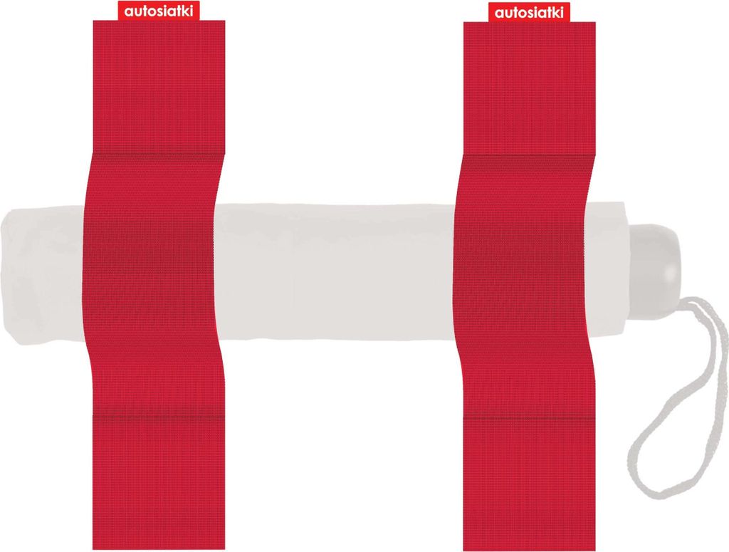 TrunkExpert, Auto Klettverschluss Streifen, Rot, 2 Stk Set, 20x5x0,3 cm