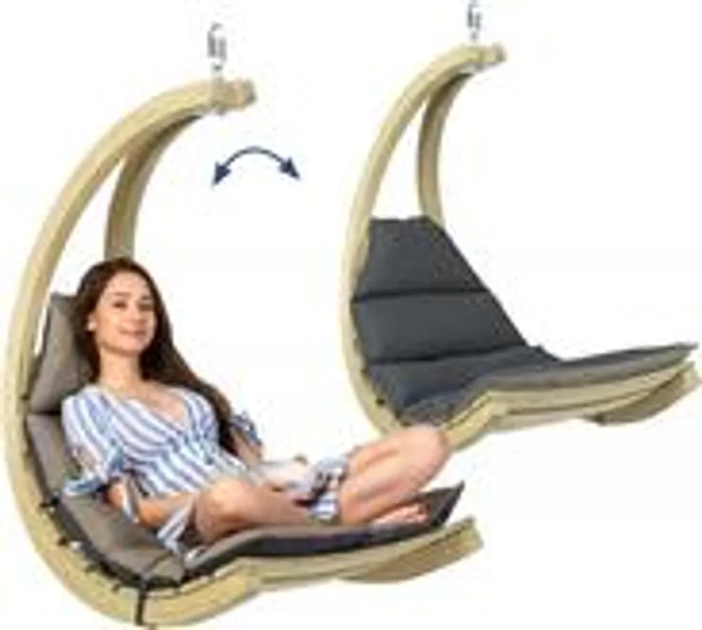 Fauteuil de Jardin Suspendu Swing Chair Anthrazit pour Détente Extérieure