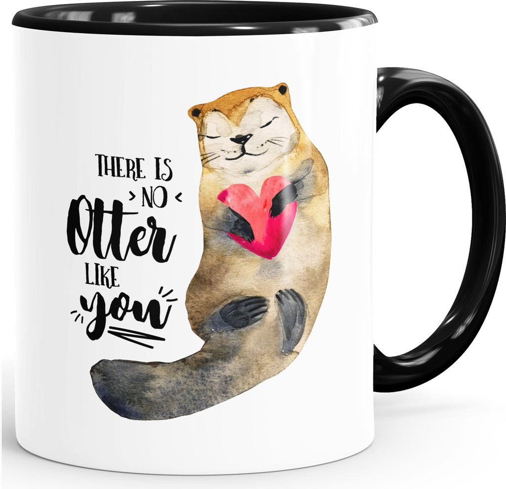 Kaffeetasse Geschenk Tasse There is no otter like you Liebe Spruch Love Quote lustig verliebt Freund Freundin MoonWorks