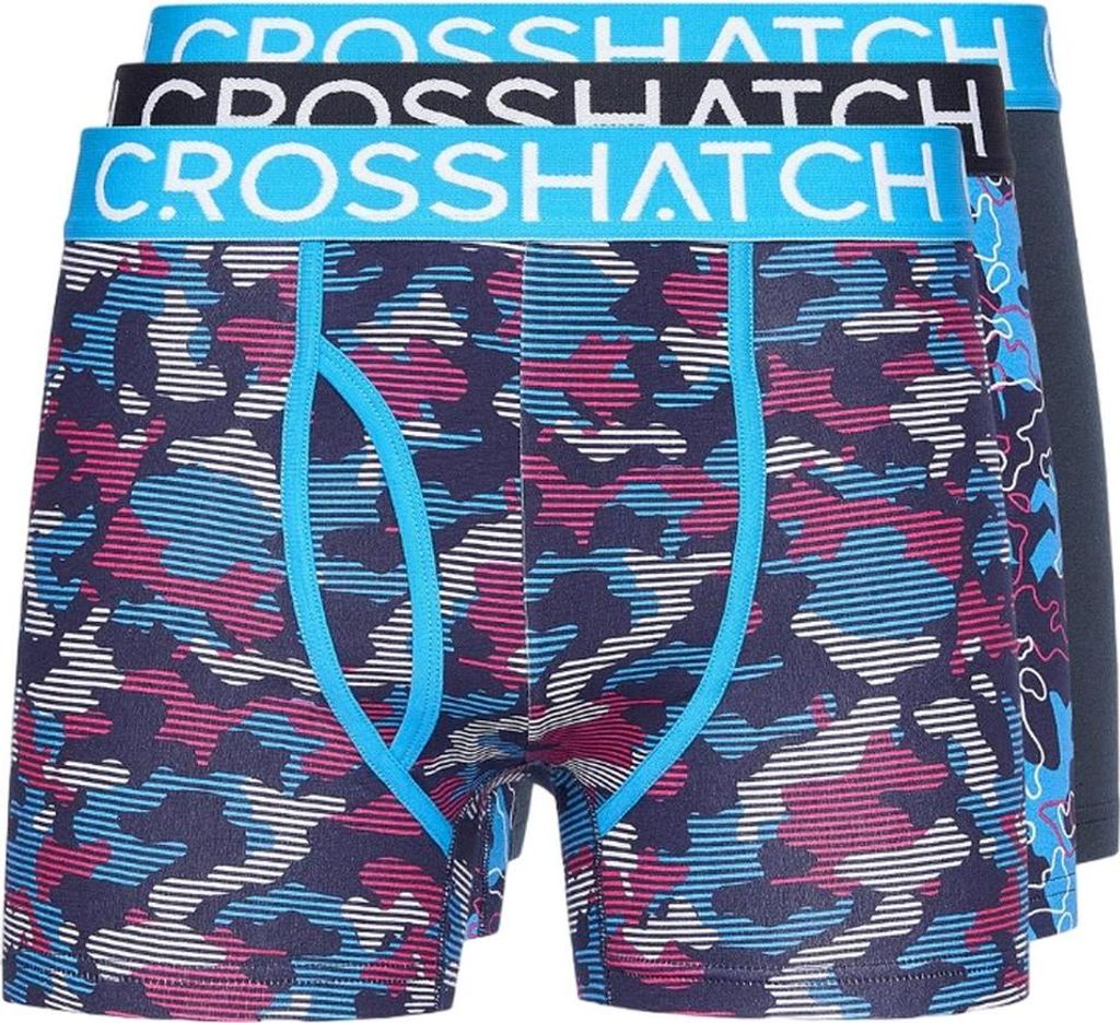 Crosshatch - "Linamo MVE" Boxershorts Offene Fliege für Herren (3er-Pack) BG1202 (XL) (Blau)