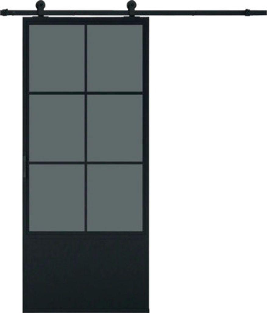 Pertura Schiebetür Komplett-Set Jarn 05 Black 1000x2150 mm inkl. Laufschiene mit Rolle,Griff-Set