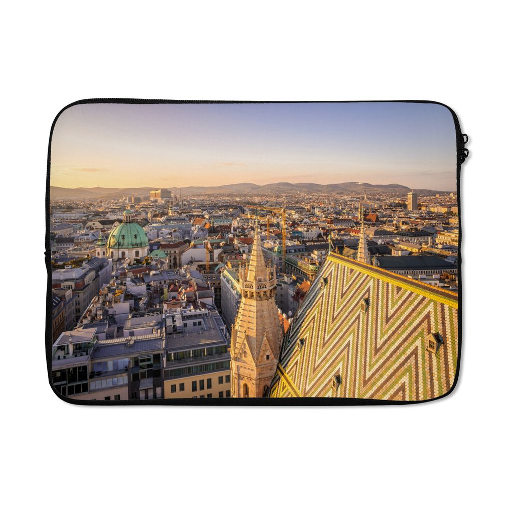 MuchoWow Laptop Hülle 14 ZollStadtbild von Wien in Österreich Laptoptasche - Laptoptasche - Stoßsicher - Schutzhaube
