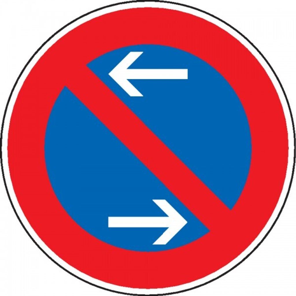 Schild I Verkehrszeichen Eingeschränktes Haltverbot Mitte, Nr.286-30, Alumini...