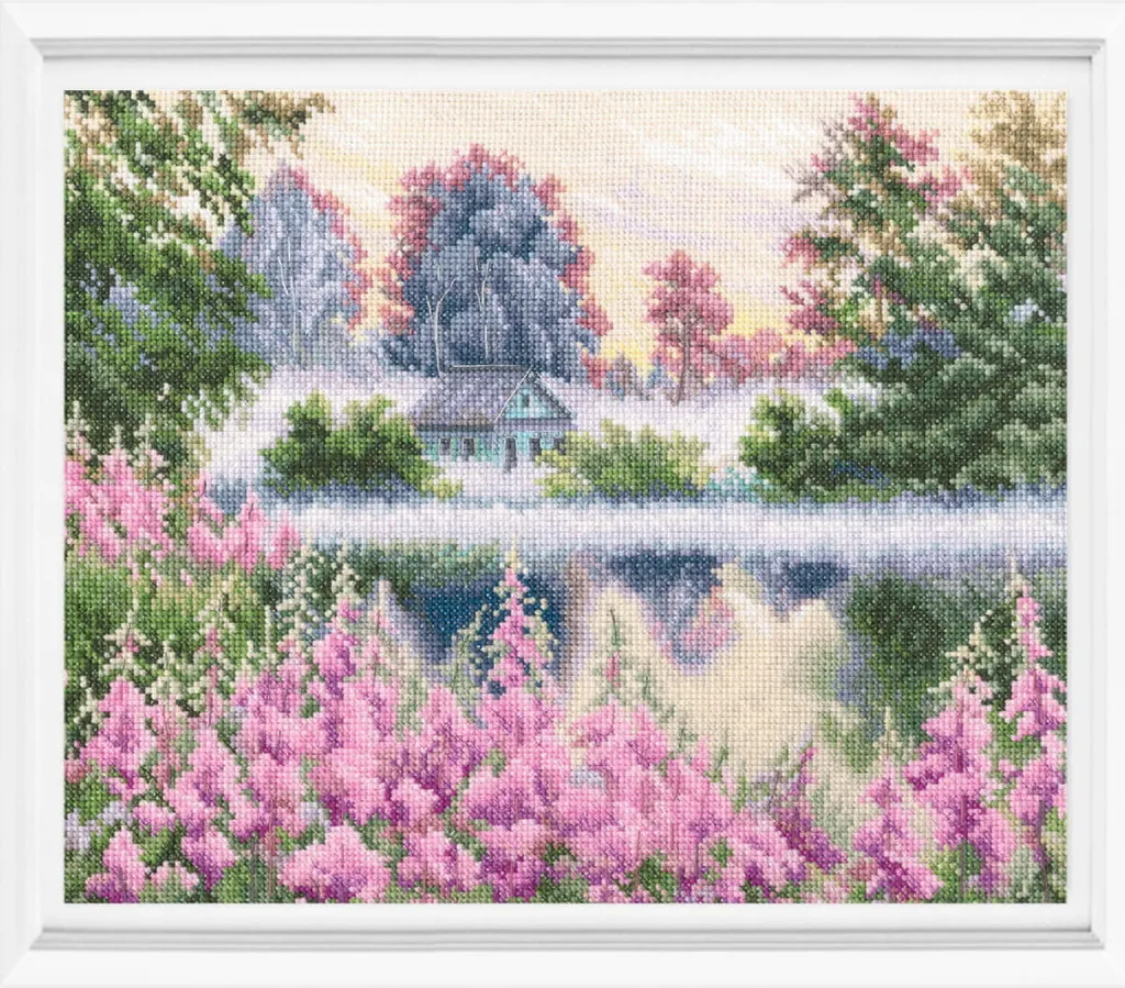 Réussissez votre broderie Rosa Nebel RTO avec ce kit point de croix complet