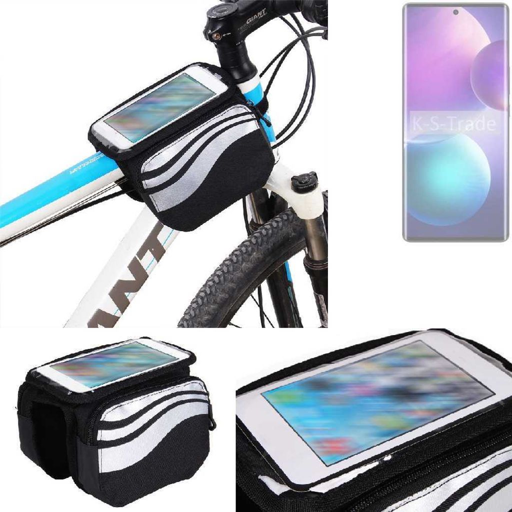K-S-Trade Rahmentasche Fahrrad-Halterung kompatibel mit Infinix Zero 40 4G Rahmenhalterung Fahrrad Handyhalterung Fahrradtasche Handy Smartphone