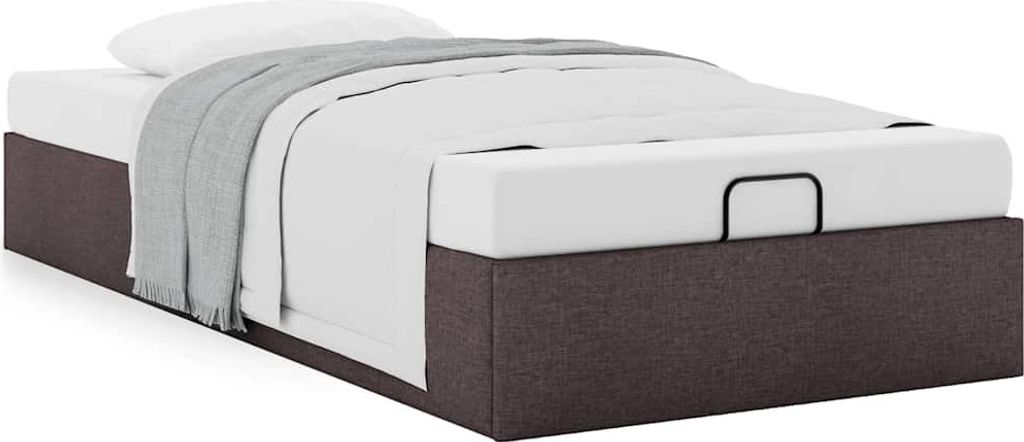 "im Sonderangebot"Ottoman-Bett - Einzelbett/Jugendbett mit Lattenrost - ohne Matratze - Dunkelbraun 100x200cm Stoff - Klassische Betten DEMöbel548837