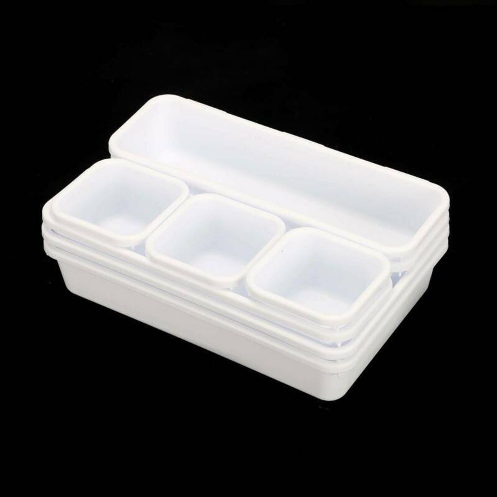 8 X Schubladen Schreibtisch Organizer Aufbewahrung Box Schmuck Behälter Korb Weiß