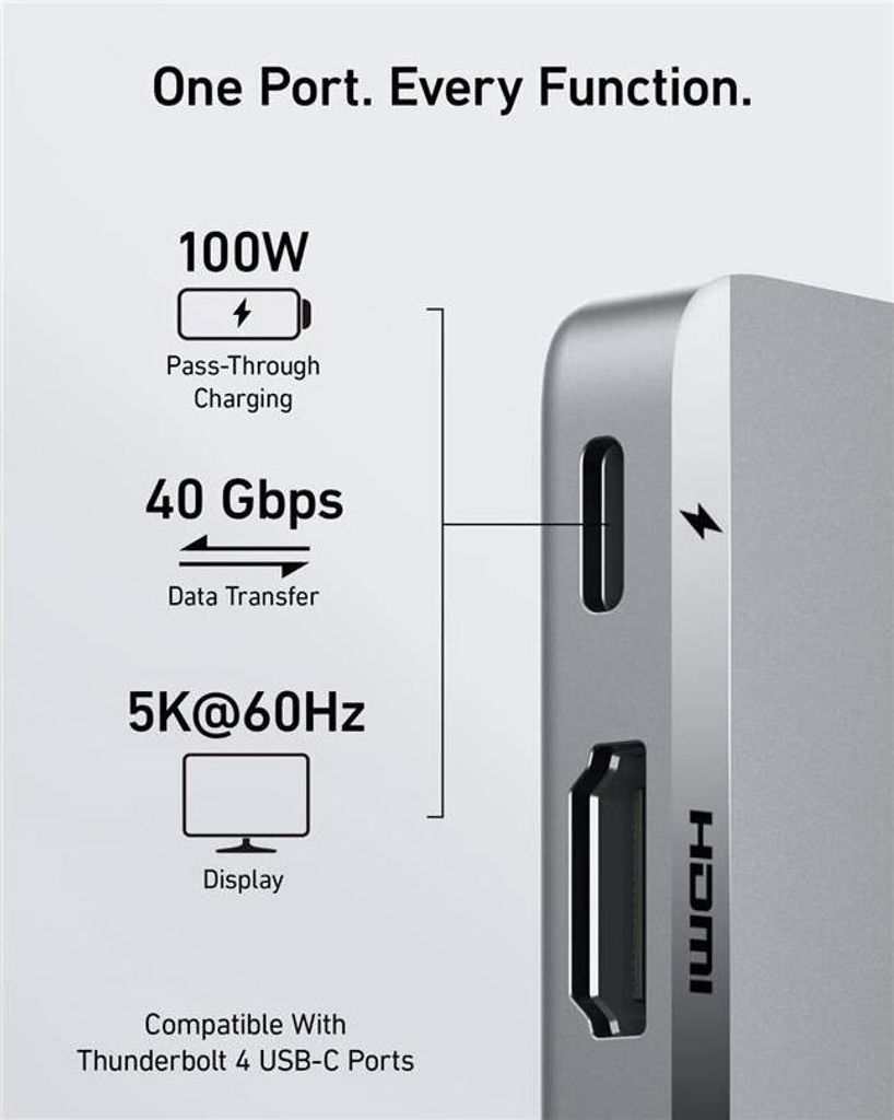 Hub USB-C Anker 547 (7-w-2, do MacBooka, szary) Zdjęcie produktu 1