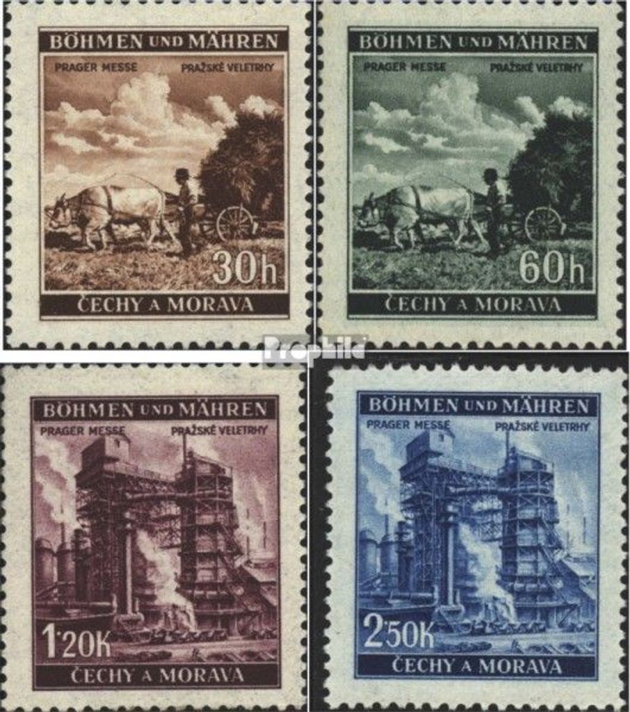 Briefmarken Böhmen und Mähren 1941 Mi 75-78 (kompl.Ausg.) gestempelt Freimarken