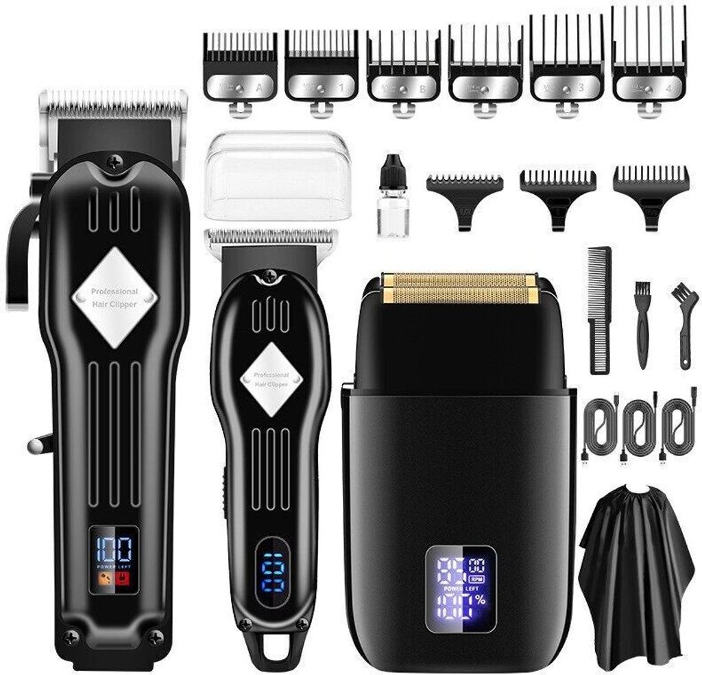 MODFU Profi Wasserdicht Haarschneider, Keramik Haarschneidemaschine, Für Herren Haartrimmer Bartschneider , LED-Display Batteriestatusanzeige, Sch...