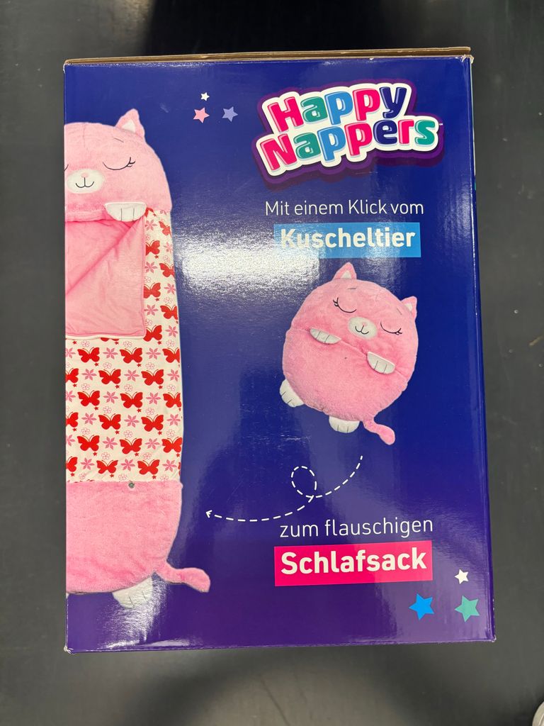 Happy Nappers Katze pink | Large 6-12 Jahre | flauschiger Produktbild 8