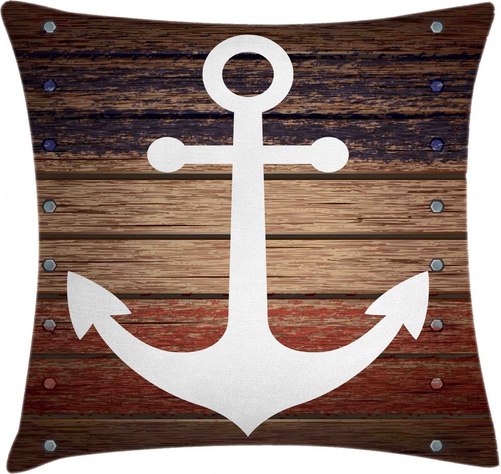 ABAKUHAUS Marine Kissenbezug, Boot Thema Anker-Motiv, mit Reißverschluss Waschbar Beidseitiger Digitaldruck Klare Farben Hochwertige Stoff, 60 x 6...