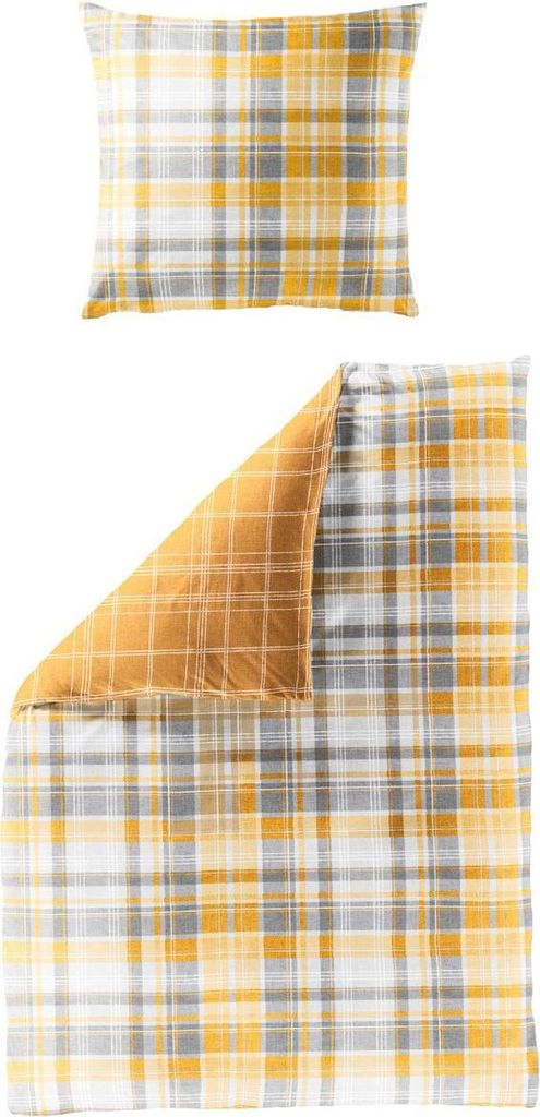 Bierbaum Biber Wende - Bettwäsche 2 tlg. 135x200cm Karos Produktbild 