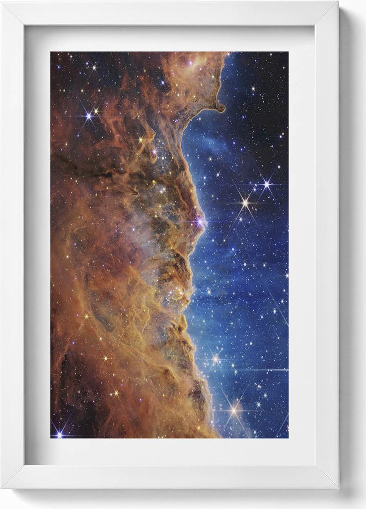 Weltraum- und Sternenfotos von der NASA– Wandbild mit Rahmen – Gerahmtes Bild – Wanddekoration – 20x30 cm – Weiß