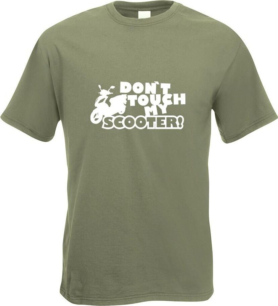 Kiwistar - T-Shirt - Olive - Dont Touch Scooter Design 3 Motiv Bedruckt Funshirt Design Print - mit Motiv Bedruckt - Funshirt Design - Sport - Frei...