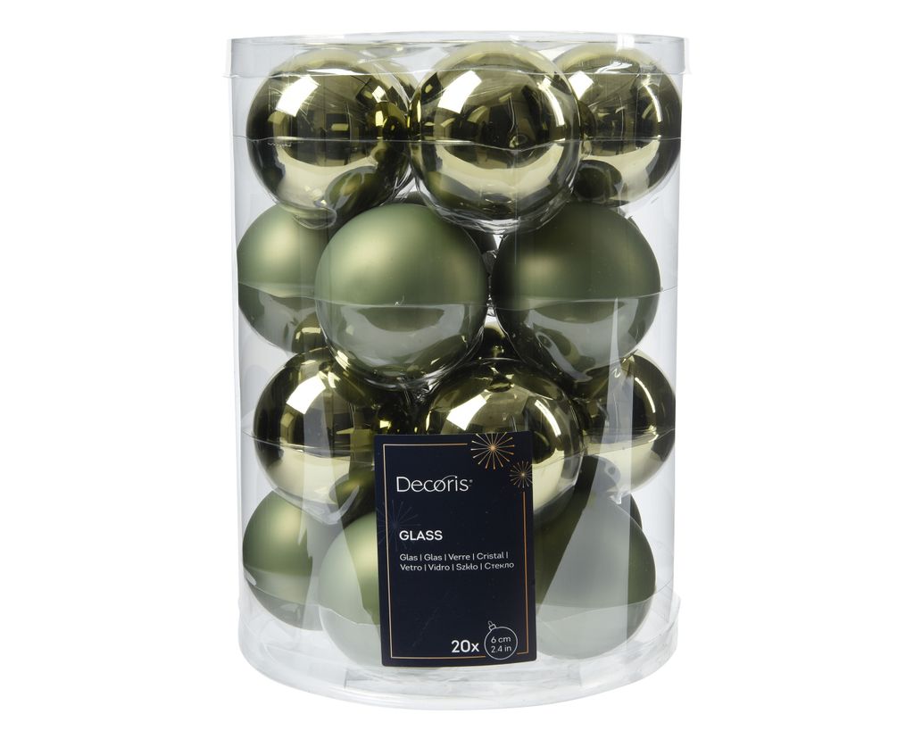 Weihnachtskugeln Glas 6cm x 20 Stück - Rosmarin Produktbild 