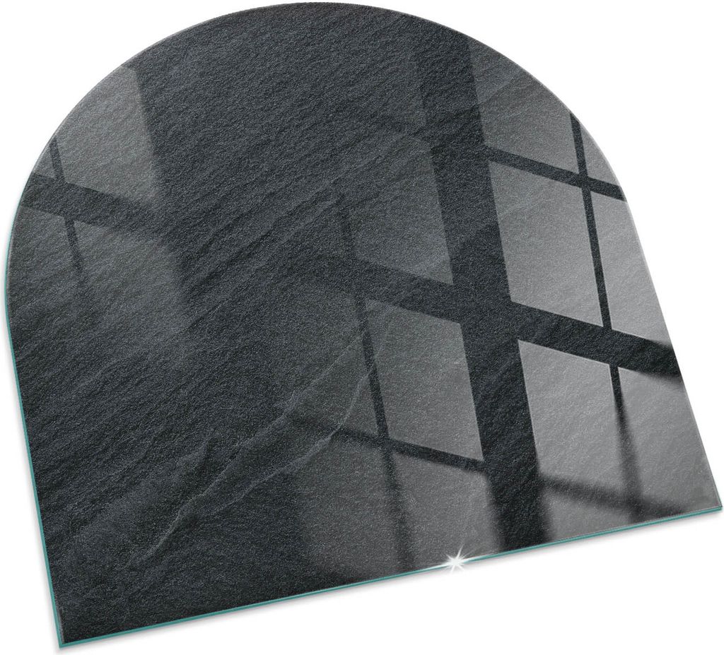 Textur von Naturstein – Glasbodenplatte für – Kaminofen – Kaminplatte Glas – Schutzglas – Funkenschutzplatte –Glasbodenplatte Feuerfes...