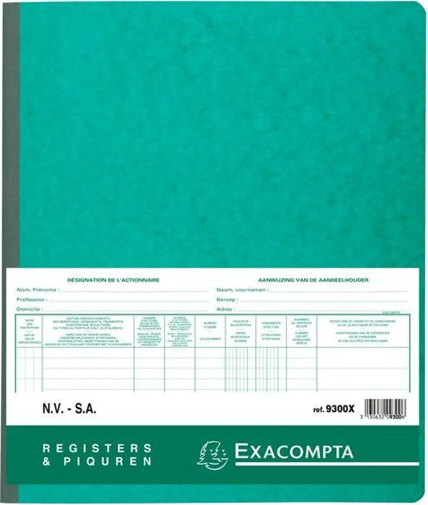 Registre de Contacts Professionnel Exacompta Vert 250 x 320 mm 80 Feuilles