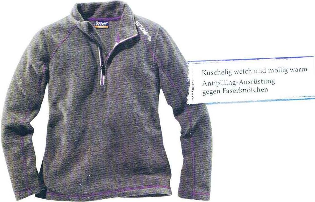 Mädchen Fleeceshirt Anthrazit-Lila 146/152 Produktbild 