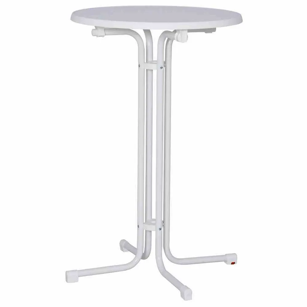 Table de bistrot debout mange-debout ronde en acier noir réglable 110cm