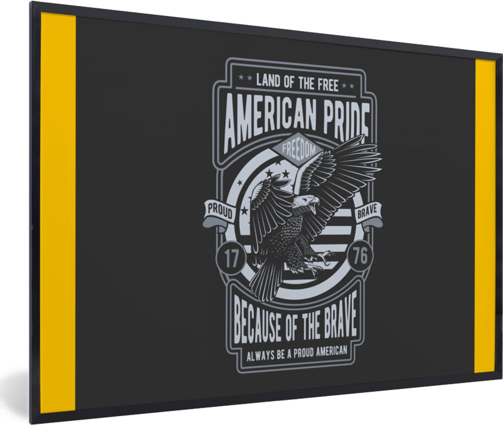 MuchoWow MuchoWow Gerahmtes Poster Vogel - Amerika - Jahrgang 30x20 cm - Poster mit zchwarzem Bilderrahmen - Kunstdruck - Bild-Poster