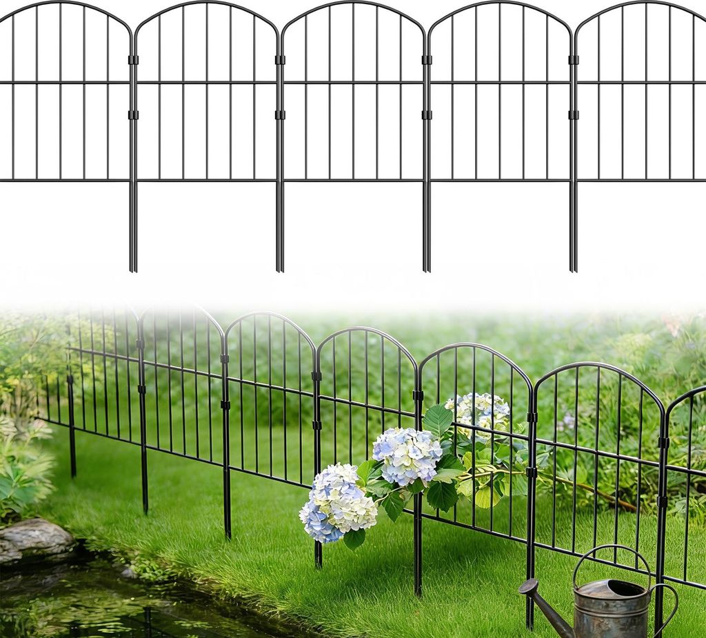 FIVMEN 10 Stück Dekorativer Gartenzaun aus Metall, Produktbild 