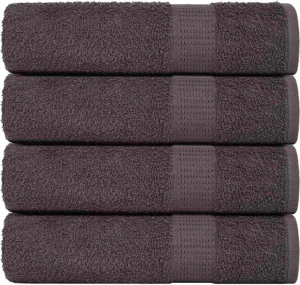 Set 4 Asciugamani Antracite 100x150 cm - Cotone 100% Qualità 2025