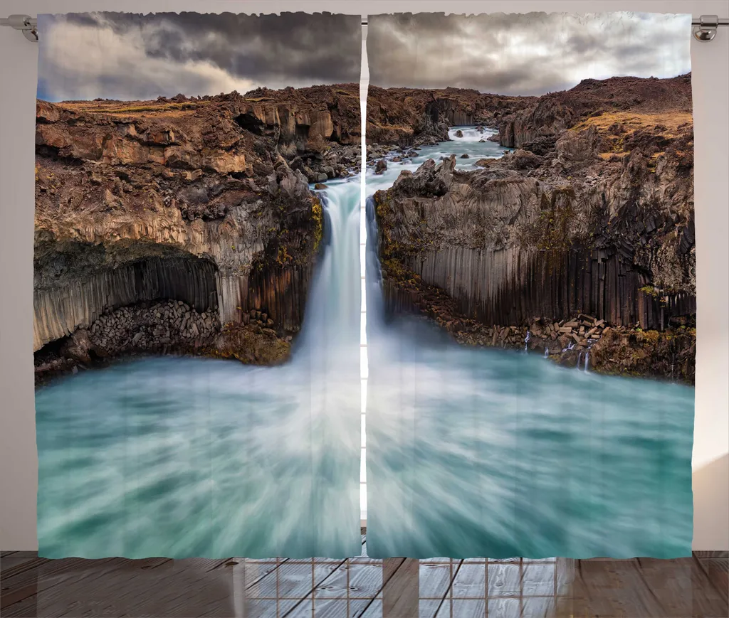 Rideaux de salon paysage Islande Aldeyjarfoss - Décoration Grand Format