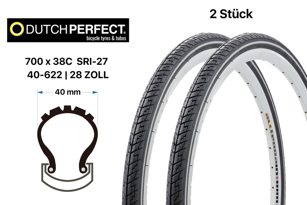 2 Stück 28 Zoll Fahrrad Reifen 40-622 City Decke 28x 1 Produktbild 