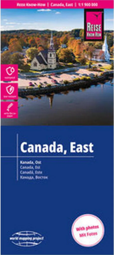 Carte Canada Est Reise Know-How 1:1 900 000 imperméable et résistante