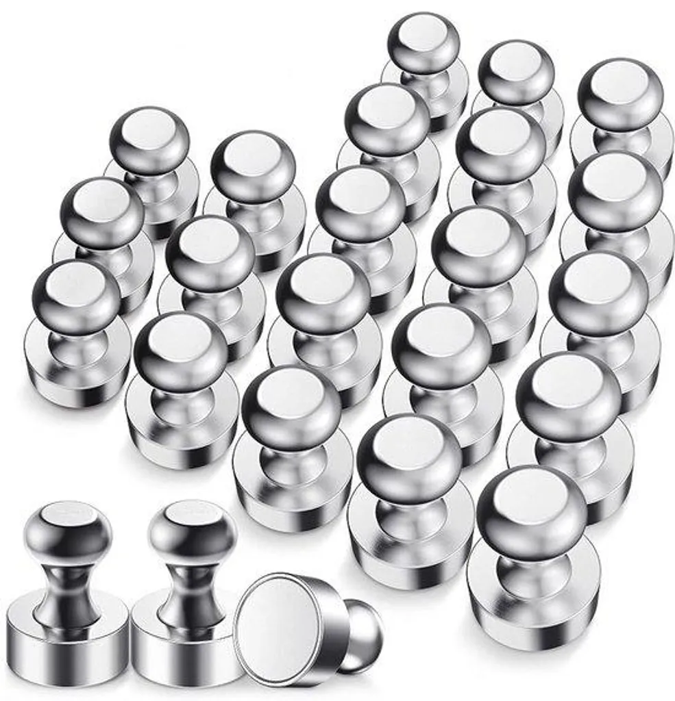 Mini Aimants de Bureau Blancs N52 Lot de 24 Pièces pour Tableau Aimanté