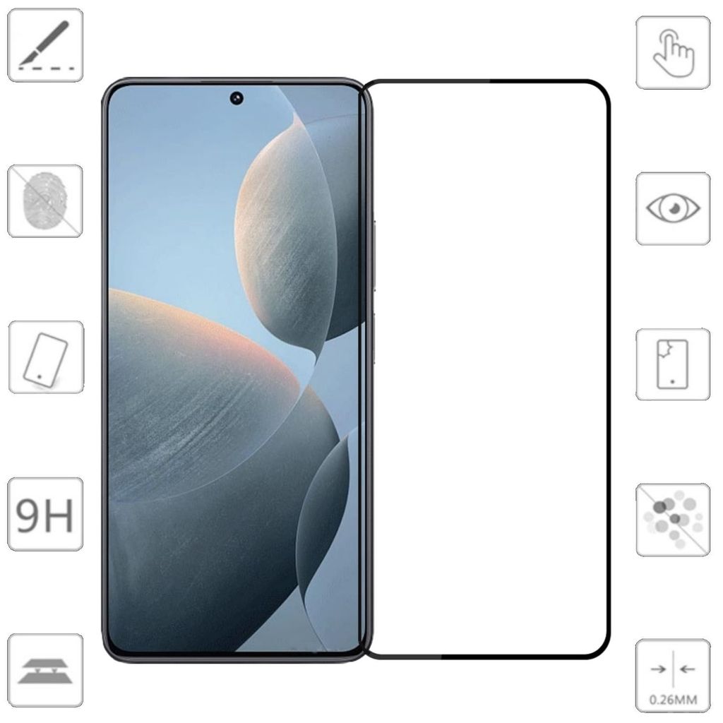 Für Xiaomi Redmi K70E / Poco X6 Pro 2x 3D Display Full LCD H9 Hart Glas Folie Seiten Schutz