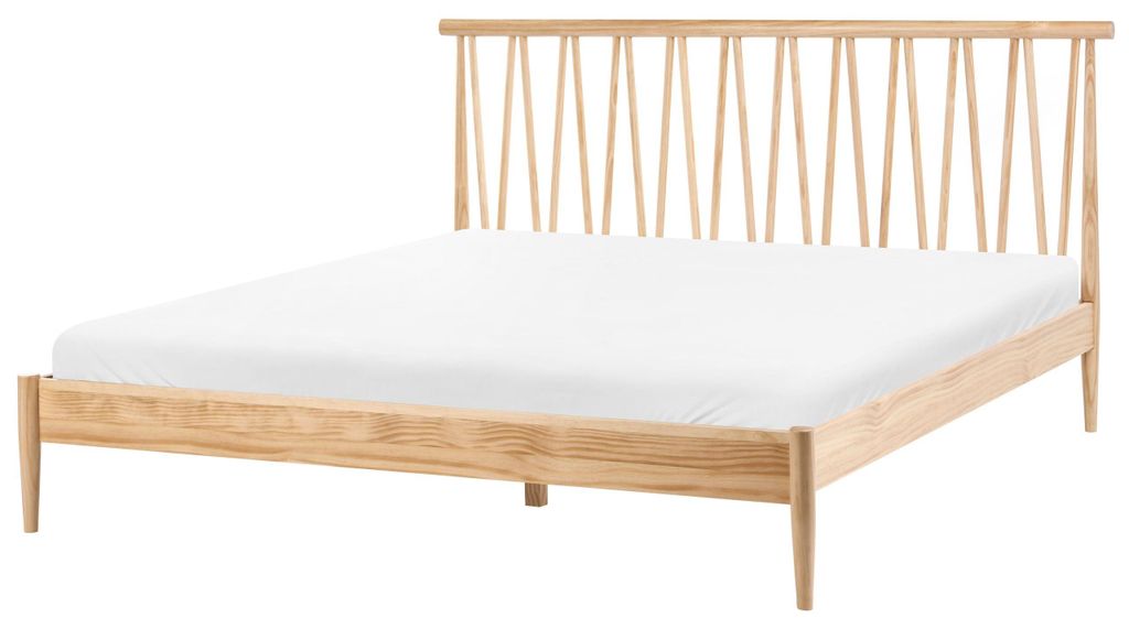 BELIANI Bett Hellbraun Kiefernholz mit Lattenrost 180x200 Produktbild 