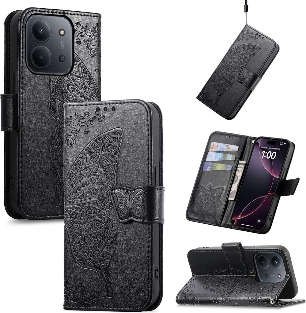 Kunstleder Hülle für Xiaomi Redmi 15C 5G / 4G mit Kartenfach & Standfunktion