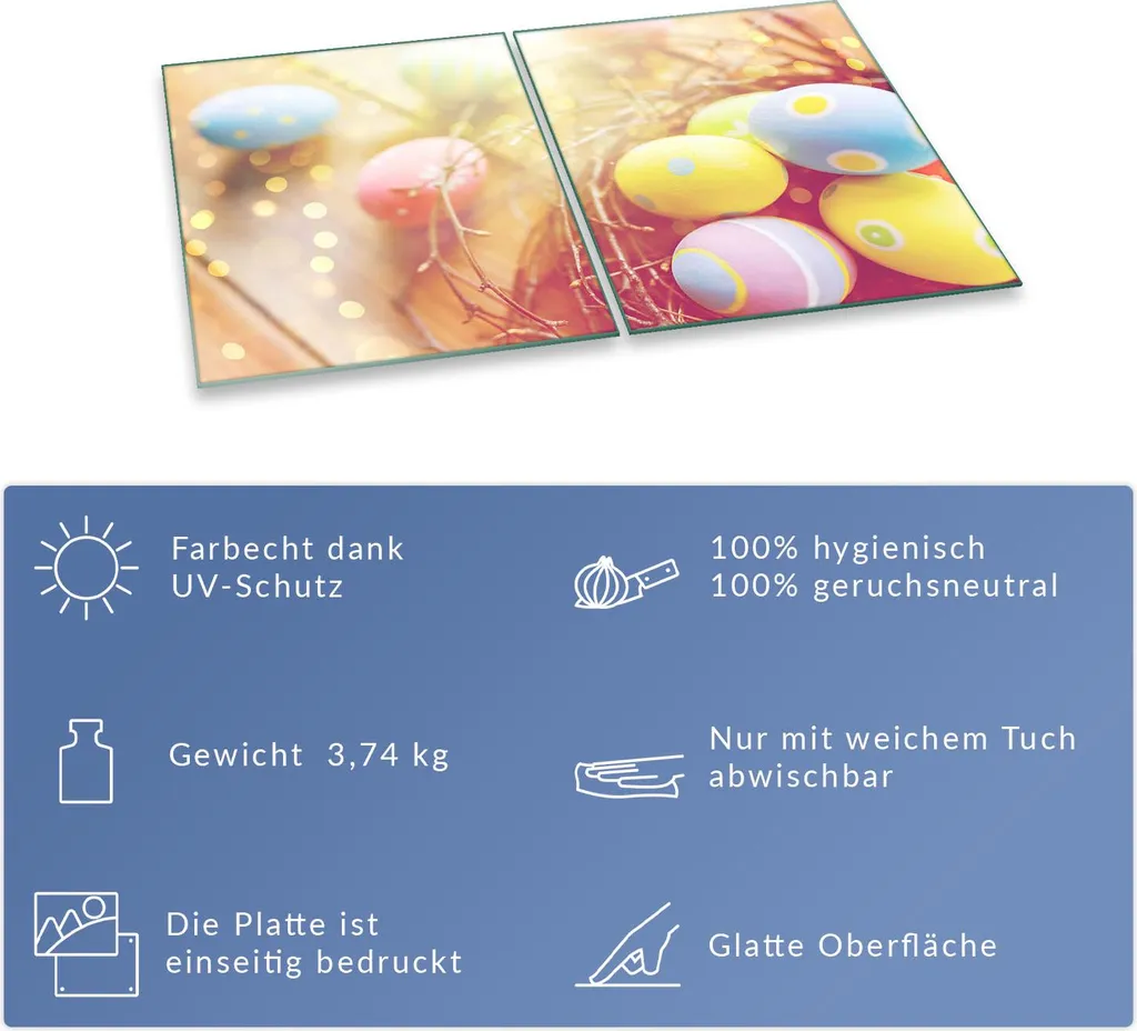 2 Piastre Copripiano Cottura In Vetro 30x52 Cm - Set Da 2 Con Decorazione Rosa - Multiuso: Protezione, Tagliere E Piatto Da Portata - 3