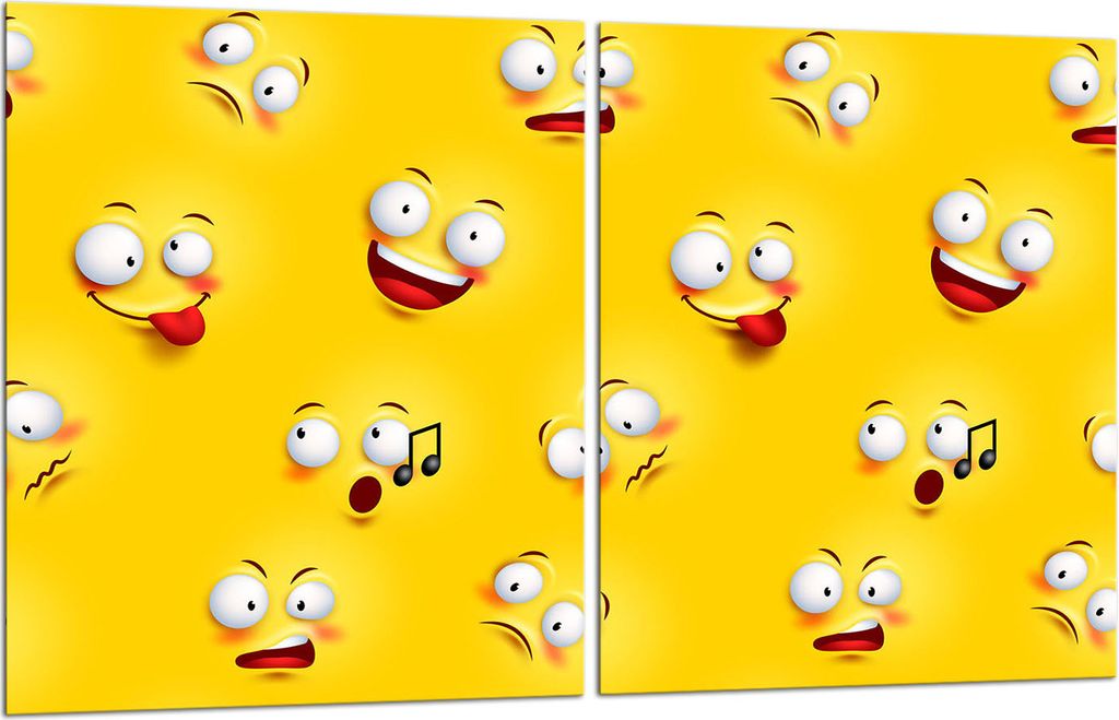 Herdabdeckplatten 2x40x52 Glaskeramikfeld 2-Teilig Glas Spritzschutz Pop Art