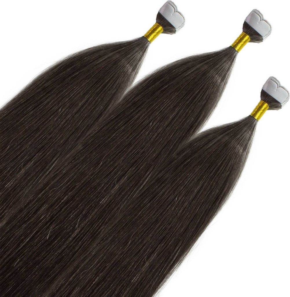 hair2heart Premium Mini Tape Extensions Echthaar - 12 Tapes Produktbild 