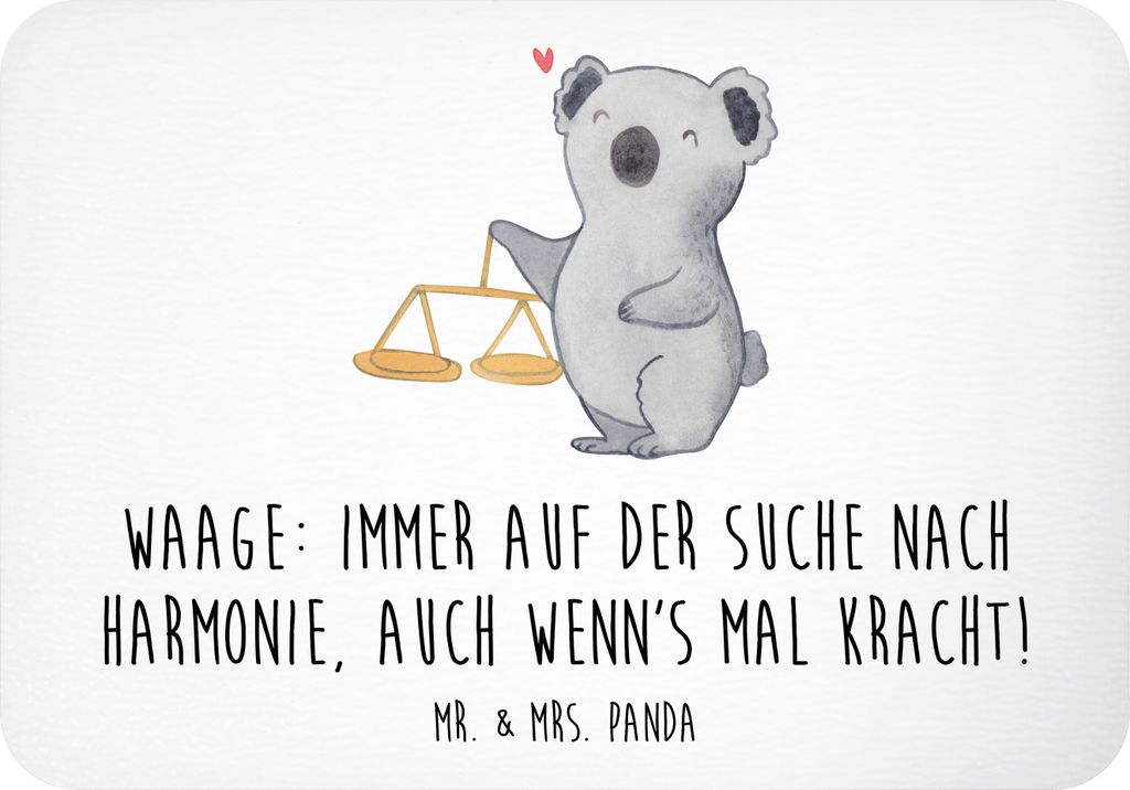 Mr. & Mrs. Panda Kühlschrankmagnet Waagen Harmonie - Weiß - Geschenk, Sternzeichen, Beziehungsmensch, Waage, Notizhalter, Geschenke Astrologie, d...