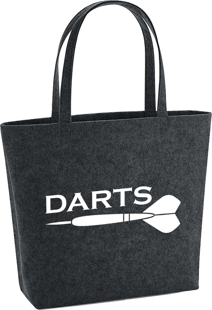 Huuraa Filzshopper Darts Dartpfeil 22 Liter Charcoal Melange Filztasche Geschenkidee