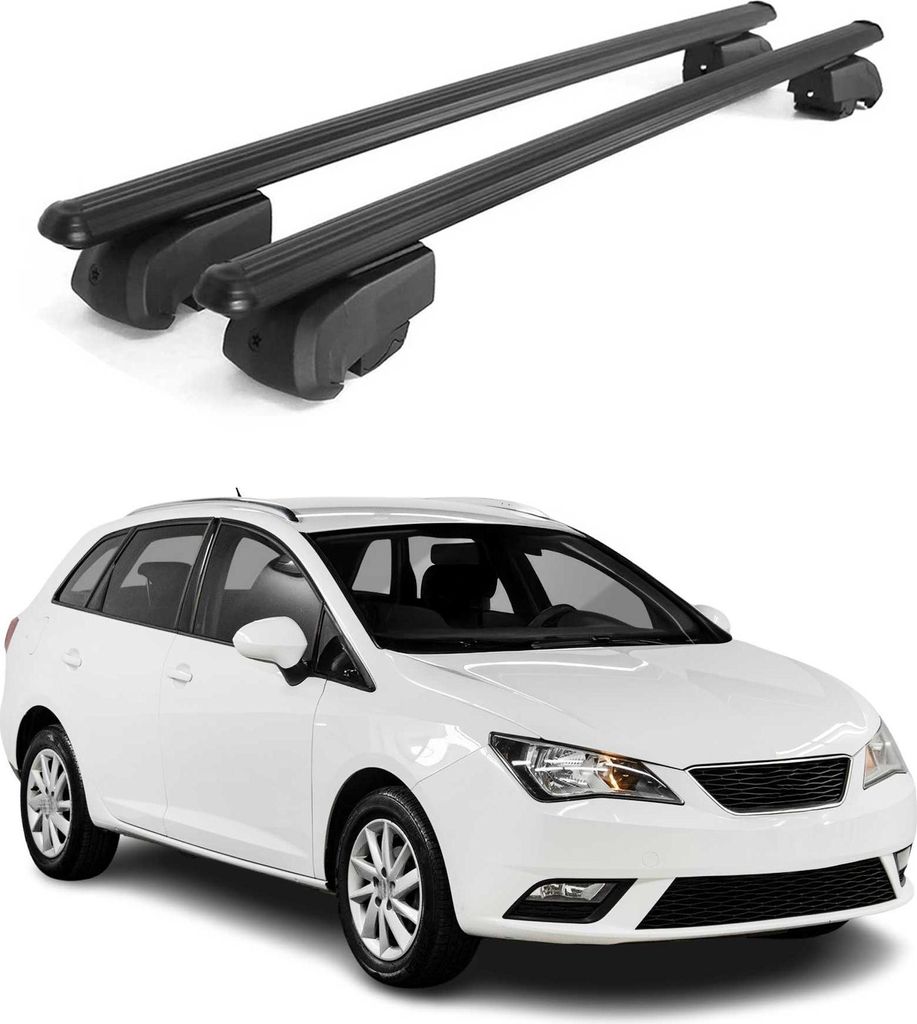 Dachträger Grundtäger für Seat Ibiza mk4 Sport Tourer 2010-2017 75kg Alu Schwarz