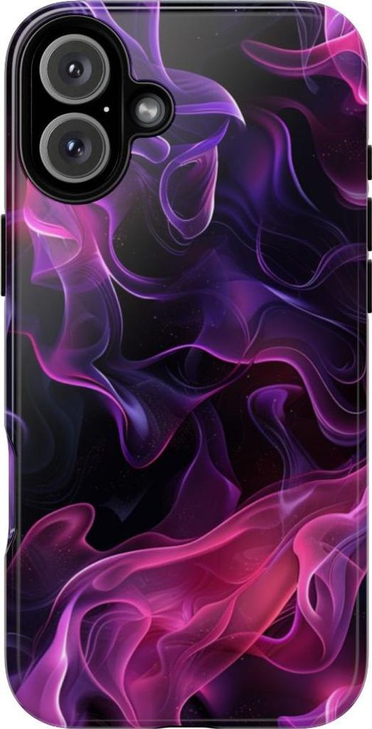 Abstrakte Flammen in Violett und Pink – Hülle Kompatibel mit iPhone 16 Plus