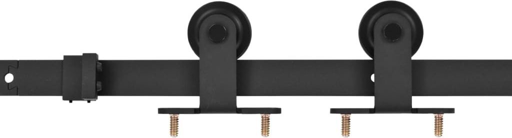 vidaXL Schiebetürbeschlag-Set SKIEN 183 cm Stahl Schwarz Produktbild 