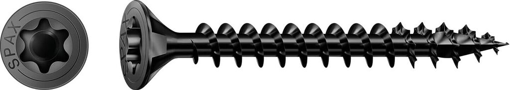 SPAX Senkkopfschraube Teilgewinde schwarz 4,5 x 80 mm - 100 St.