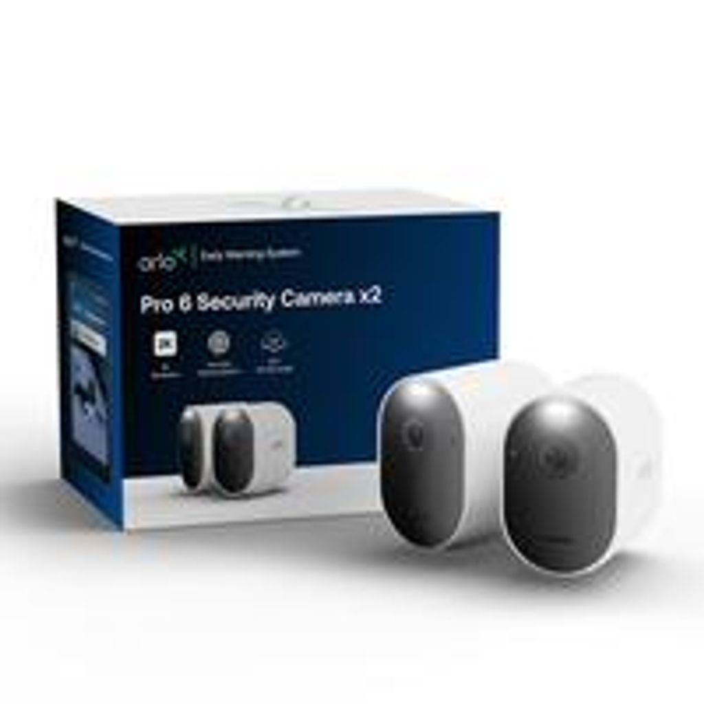 Arlo Pro 6 2K+ Überwachungskamera, 2er Set, IP-Sicherheitskamera, Draußen, Verkabelt & Kabellos, 7,5 m, Amazon Alexa & Google Assistant, Auto