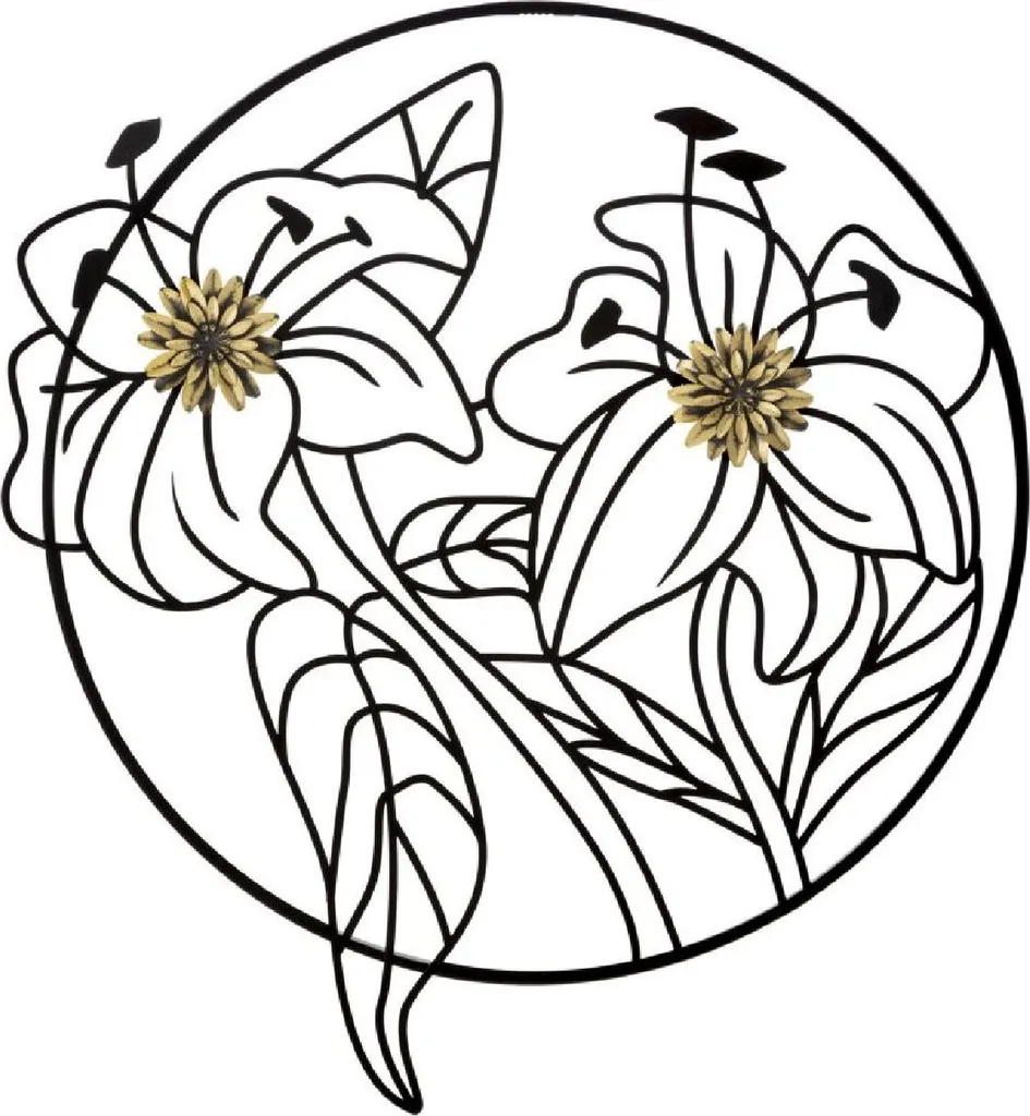 Decorazione Murale Fiori Mauro Ferretti Simply Flotis 63x69 cm Nero