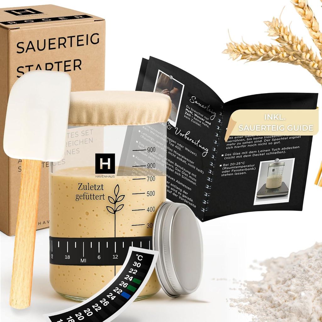 HAVENHAUS Sauerteig Starter Set | Sauerteig Glas mit Produktbild 