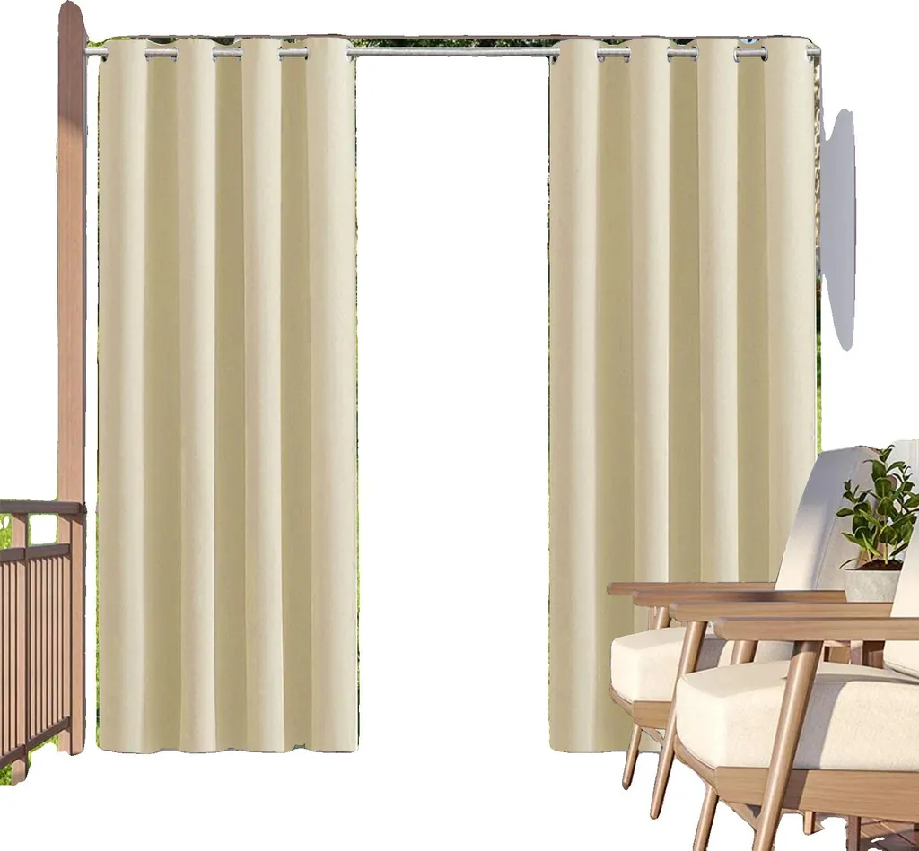 Tenda da Esterno Impermeabile e Oscurante Beige 132x275cm - 2 Pezzi