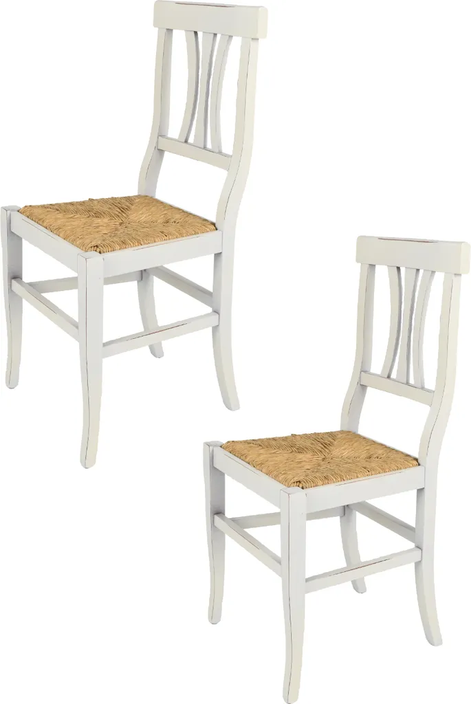 Lot de 2 Chaises pour Table à Manger ARTEMISIA Hêtre et Paille Robuste