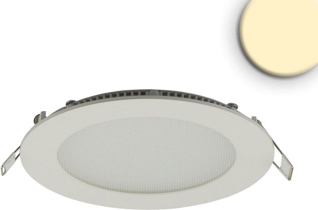 ISOLED LED Downlight, 9W, rund, ultraflach, blendungsreduziert, weiß, warmweiß, dimmbar CRI90