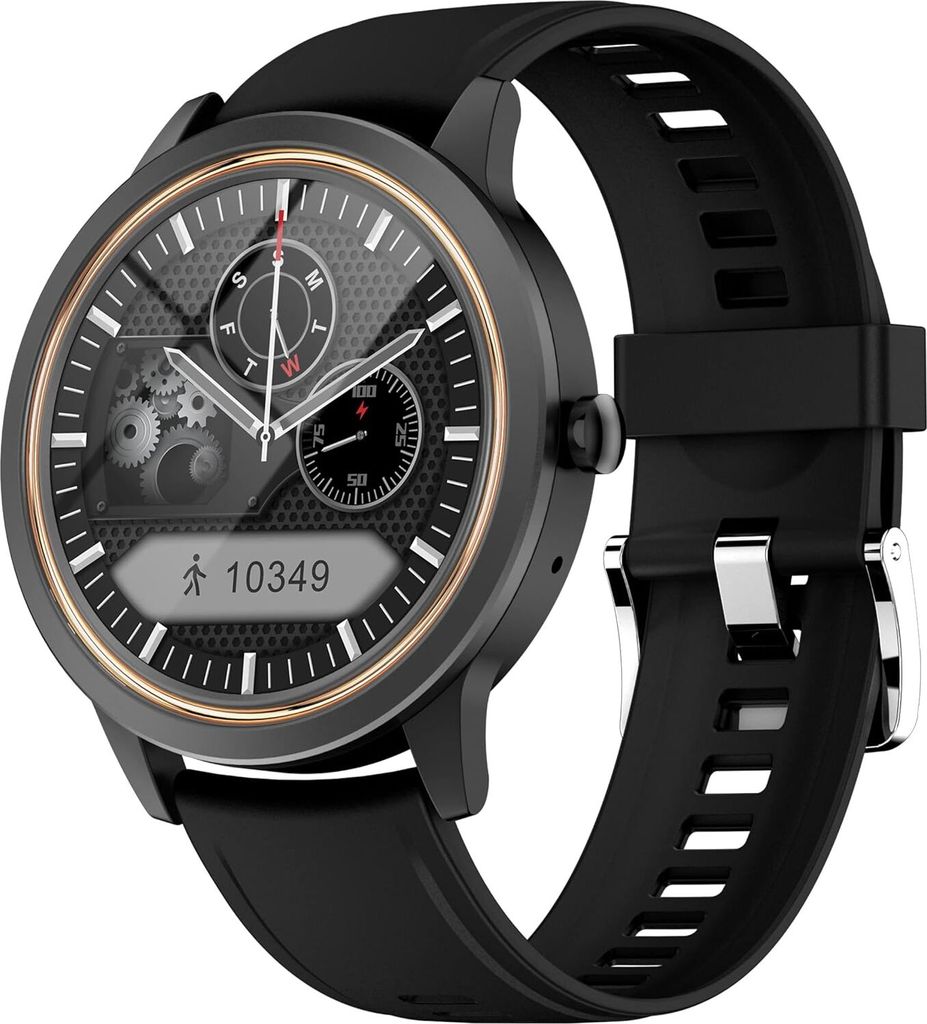 Herren Damen Smartwatch mit Telefonfunktion Schrittzähler Herzfrequenz Pulsuhr Blutdruckmessung mit Kopfhörer 1,32 Zoll touchscreen fur Android IOS
